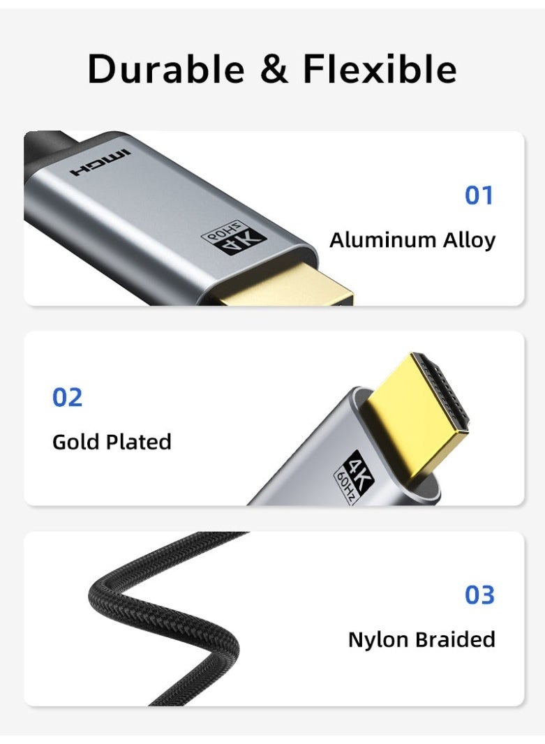 كابل تايم كابل USB من النوع C إلى HDMI بدقة 4K ومعدل تحديث 60 هرتز متوافق مع جهاز ماك بوك إير - Image 3